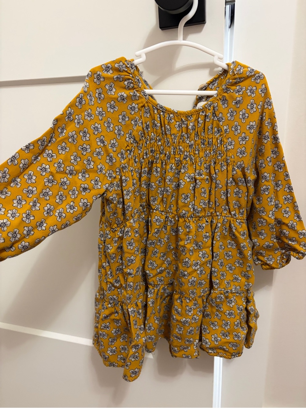 Girls' Mustard Floral Zara Dress